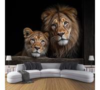 Papel Pintado Animales salvajes 450x356cm, Mural Ilustraciones de leones Muebles Sala De Estar Dormitorio Baño - Moderno Decoración De Paredes