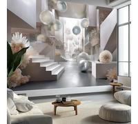 Papel Pintado Arte Moderno Gris 300 X 210 Cm, Mural Minimalismo Espaciopapel Pintado Adhesivo Impermeable Vinilopara Muebles Sala De Estar Dormitorio Baño - Moderno Decoración De Paredes