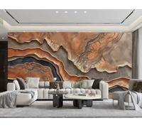 Papel Pintado Arte Moderno Ola Cobre Relieve Tinta Pintura TV Sofá Fondo Pared Dormitorio Sala Estudio Mural,3D,250x175cm