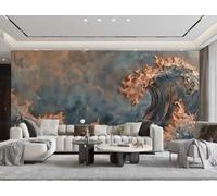 Papel Pintado Arte Moderno Ola Grande Textura Pintura Roca Pintura TV Sofá Fondo Pared Dormitorio Sala Estudio Mural,3D,430x300cm