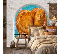 Papel Pintado Arte pop Estrella felina animal creativa 3D Salón Dormitorio 184x127cm,Incluye NO Pegamento - Fotomurales Pared Tejido No Tejido Decorativos Murales Fotográfico Decoración de Paredes