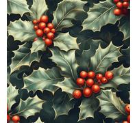 Papel Pintado Autoadhesivo Adhesivo Fruto Rojo Hojas Verdes. Retro Flores Papel Pintado Tejido No Tejido para Decoración de Paredes en Baño, Sala de Estar, Dormitorio y Muebles de Cocina 44x1000 cm