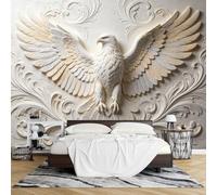 Papel Pintado Autoadhesivo Alas Águila en Relieve 3D Efecto Relieve Fácil Pegar Despegar 120 X 180 cm Mural Pared Removible e Impermeable para Decoración Paredes Sala Estar Dormitorio.