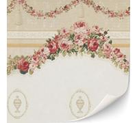 Papel pintado autoadhesivo de 3 hojas para casas de muñecas escala 1:12 papel pintado antiguo clásico papel pintado victoriano (Victoria)