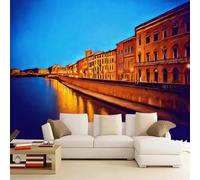 Papel pintado autoadhesivo Derechos De Autor 12.18 House River Mural Paisaje Nocturno Cuadros decorativos para decoración de pared de habitación infantil sala de estar decoración del hogar