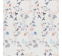 Papel Pintado Autoadhesivo Floral Naranja,44 x 1000cm Papel Pintado Hojas Flores Gris y Blanco Papel Pintado Claro Papel Adhesivo Muebles Vinilo Adhesivo Pared para Muebles,Dormitorio,Salones,Baño