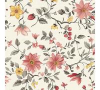 Papel pintado autoadhesivo floral vintage sin costuras, papel de contacto despegable y pegable, papel pintado removible con estampado de hojas, 44X600CM, fondos de pantalla decorativos blancos.