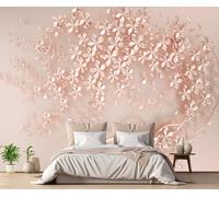 Papel Pintado Autoadhesivo Flores Rosas Pálidas Fotomurales Autoadhesivo Murales Dormitorio Wallpaper -ZIZ1240-400cmx260cm