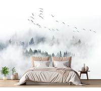 Papel Pintado Autoadhesivo Nubes Y Nieblas En Las Montañas Forestales Fotomurales Autoadhesivo Murales Dormitorio Wallpaper -ZZ19-400cmX260cm