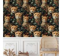 papel pintado autoadhesivo pared 44 X500Lcm Leopardo De Flores Y Hojas Verdes papel pintado infantil Transforma tu espacio rápidamente en un apartamento o casa alquilada con un estilo elegante Z262532