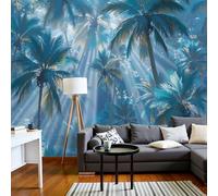 Papel Pintado Azul-Verde - Papel Pintado Panorámico 250x175cm, Selva tropical Palmar Foto Mural Decoración Del Hogar Para Sala dormitorio comedor oficina