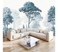Papel Pintado Blanco 350 X 256 Cm Tema De La Naturaleza Art Papel Tapiz Fotográfico Para Sala Cuarto Oficina Salón Tv Fondo Pared Decora, Bosque Animales Plantas No Tejido Decorativos Murales