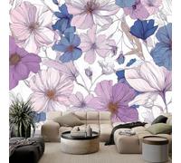Papel Pintado Botánicos Dibujados A Mano Motivos Florales Rosas Murales de pared de tamaño personalizado - Fotomurales Campestre Francés Murales Fotográfico Decoración de Paredes 400 x 280 cm