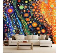 Papel Pintado Colorido Lunares 500 x 280 CM, 3D Abstracto Arte Dormitorio Mate Grueso Fotomurales Pared, Impermeable Murales Papel Tapiz, No Tejido Sala de Estar Papel Tapiz Grande