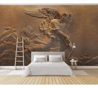 Papel pintado con ángel en relieve, estilo retro, para pared, salón, dormitorio, cafetería, mural 3D, 430 x 300 cm