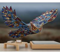 Papel pintado con diseño de búho, diseño geométrico de animales, colorido, abstracto, personalizado, para dormitorio, sala de estar, dormitorio, habitación de niños, póster de 250 x 175 cm