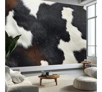 Papel pintado con estampado de animales abstractos de vaca, bloque de color, pintura de pared no tejida foto en blanco y negro póster de pared, sala de estar, dormitorio, pared de fondo, habitación de