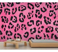 Papel pintado con estampado de leopardo, mural de pared con estampado de leopardo sexy, papel pintado rojo rosa para sala de estar, dormitorio, fondo de TV, decoración de hotel, bar, 400 x 280 cm