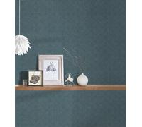 Papel Pintado con Patrón Africano Estilo Gráfico Punktmalerei - Azul, Oro