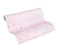 Papel Pintado Con Puntos Little Stars Papel pintado tejido no tejido 10.05 m x 0.53 m Rosa Oro Fabricado en Alemania de A.S. Création 358391 35839-1