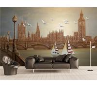 Papel pintado con relieve de arquitectura, pájaro volador, fondo de pared, sala de estar, dormitorio, cafetería, mural, 3D, 150 x 105 cm