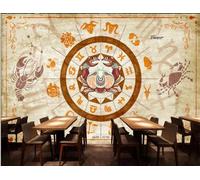 Papel Pintado Constelación De Moda Retro Pintado A Mano Tema De Cáncer Tienda De Bebidas Té De La Tarde Fondo De Restaurante Occidental Papel Tapiz De Pared Mural De Cafetería,3D,430x300cm