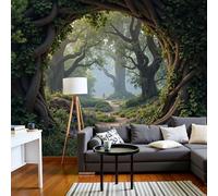 Papel Pintado Cuento De Hadas De Fantasía Arco Del Árbol Paisaje 350x256cm Fotomurales Seda, Realismo Papel Tapiz Grande Murales Fotográfico Moderno Decoración de Paredes