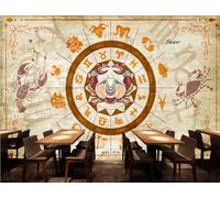 Papel pintado de Cáncer, pintura decorativa vintage, mural de cafetería y restaurante con constelación, 3D, 350 x 245 cm