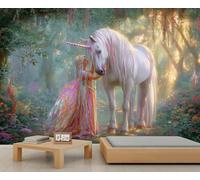 Papel pintado de chicas adolescentes, papel pintado de caballo para paredes, papel pintado de selva del país de las maravillas, papel pintado de flores botánicas para dormitorios y sala de estar, 100