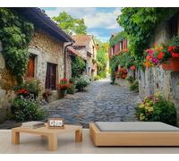 Papel pintado de ciudad europea, mural de pared de escena de la ciudad, papel pintado rústico para sala de estar, dormitorio, fondo de TV, decoración de hotel, bar, 300 x 210 cm