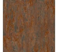 Papel pintado de cobre | Papel pintado efecto óxido tinte chocolate 32651-1 | Papel pintado brillante vintage | Papel pintado de salón y bar industrial