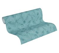 Papel Pintado De Flores Exotic Life Papel pintado tejido no tejido 10.05 m x 0.53 m Azul Bronce Verde Fabricado en Alemania de A.S. Création 373673 37367-3