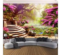 Papel Pintado De Foto De Paisaje De Flores De Bosque Personalizado Para Paredes 3D Sala De Estar Papel Tapiz De Café Decoración De Fondo Mural Grande Paño De Pared,250 * 175Cm
