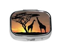 Papel pintado de jirafa, pastillero Meta con 2 compartimentos, organizador portátil