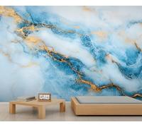 Papel pintado de mármol azul moderno y lujoso para pared, decoración de fotos, cuarto de bebé, dormitorio, papel tapiz decorativo panorámico (no autoadhesivo)