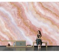 Papel pintado de Minerales Texturas Rosa con Mármol Piedra, mural de pared para sala de estar, oficina, (no autoadhesivo)