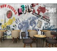 Papel Pintado De Moda Pintado A Mano Calle Graffiti Bar De Música Centro Comercial Té De La Tarde Restaurante Occidental Fondo Pared Papel Tapiz Cafetería Mural,3D,400x280cm