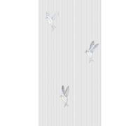 Papel pintado de pájaros y rayas, en rollo, 50 cm x 150 cm, forro polar, diseño original. Royal Rabbits