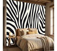 Papel pintado de papel no tejido,rayas de cebra abstracto y sencillo cebra de animales salvajes,200x140cm,Fotomurales Decorativos Papel tapiz fotográfico Dormitorio Para la sala -fácil de instalar