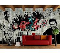 Papel pintado de pared de cemento con música nostálgica, rock, bar, pintura decorativa, cafetería, restaurante, mural, 3D, 150 x 105 cm