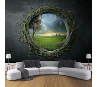Papel Pintado de Seda Mundo De Fantasía 200×140cm Vides De Pradera Papel pintado tejido de seda Murales Decoración Sala Cuarto Oficina Pared Decoración Gris Verde Moderna Fondo De Pantalla Murales