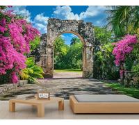 Papel pintado de Toscana Italia, mural grande floral rojo primavera, mural mural de paisaje para dormitorio, mural de pared Italia, 150 x 105 cm (no se pela y pega)