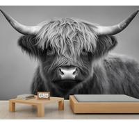 Papel pintado de vaca de las tierras altas, mural de pared de ganado Shuglan, papel pintado de vaca de granja para sala de estar, dormitorio, fondo de TV, decoración de hotel, bar, 250 x 175 cm