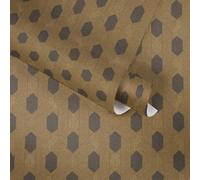 Papel Pintado De Vellón Dorado Con Patrón Geométrico - Marrón, Dorado, Negro