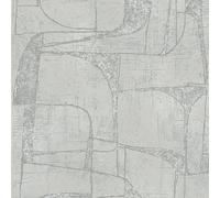 Papel pintado de vellón Geométrico Cuadrado (Gris, Gráfico, 10 x 0,53 m)