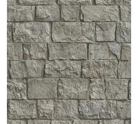 Papel pintado de vinilo (Gris, Efecto piedra, 10 x 0,53 m)