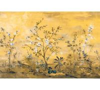 Papel Pintado Decorativo Komar Floral Amarillo Vlies 144x97" Con Adhesivo