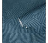 Papel Pintado Diseño Gráfico, Escandinavo Estilo - Azul, Plata