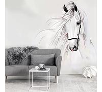 Papel Pintado Efecto 3D Animal caballo Fotomurales Pared Tejido No Tejido Decorativos Murales Fotográfico Moderno Decoración de Paredes Para Salón o Dormitorio 400cm×280cm (ancho x alto)