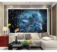 Papel Pintado Efecto 3D Delfín animal Fotomurales Pared Tejido No Tejido Decorativos Murales Fotográfico Moderno Decoración de Paredes Para Salón o Dormitorio 350cm×256cm (ancho x alto)